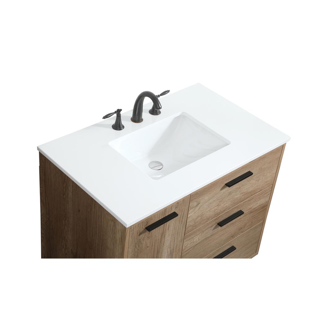 36 inch Single bathroom vanity in natural oak. Picture 10