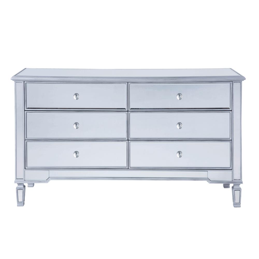 6 drawers cabinet 60 in. x 20 in. x 34 in. in silver paint. Picture 1