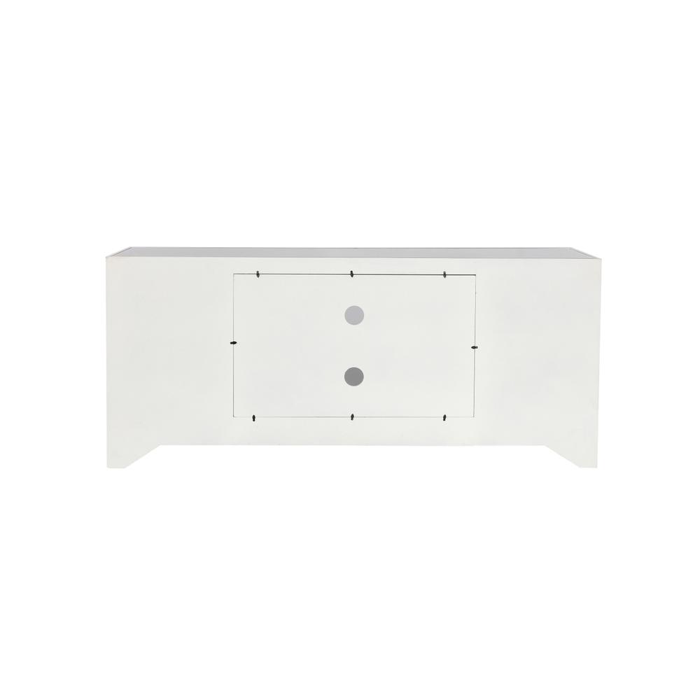 60 in. mirrored TV stand with wood fireplace insert in white. Picture 8