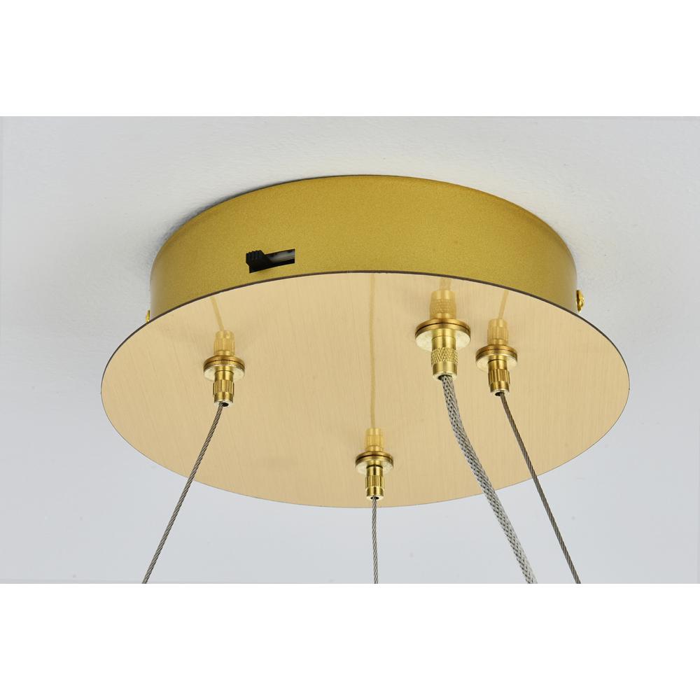 Bowen 18 inch Adjustable LED Chandelier in Satin Gold. Picture 7