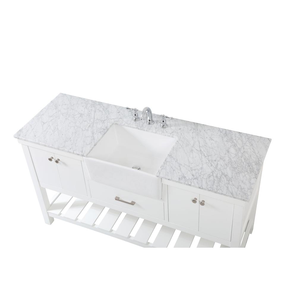 60 inch Single bathroom vanity in white. Picture 10