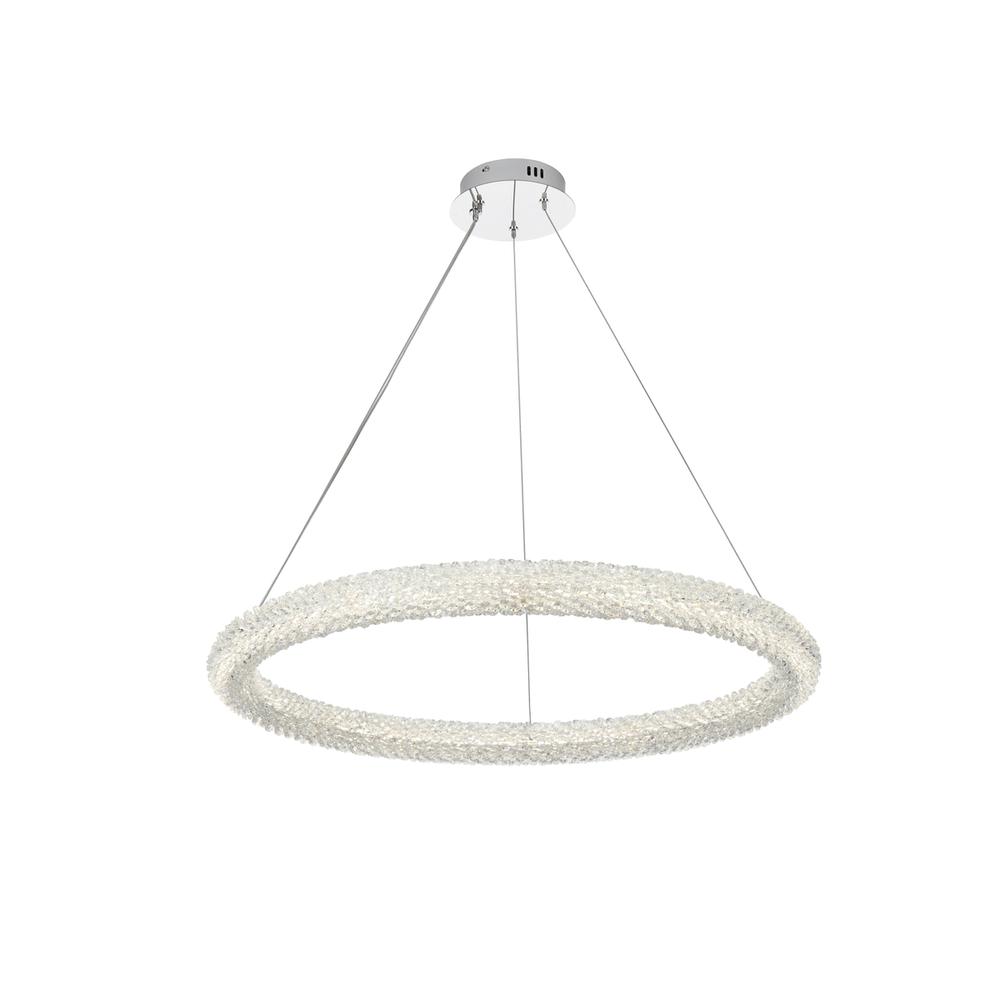 Bowen 32 inch Adjustable LED Chandelier in Chrome. Picture 2