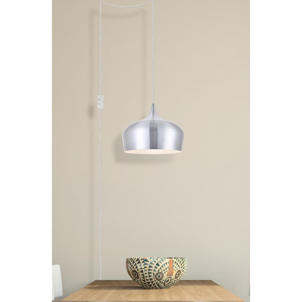 Nora 1 Light Burnished nickel plug-in pendant. Picture 5