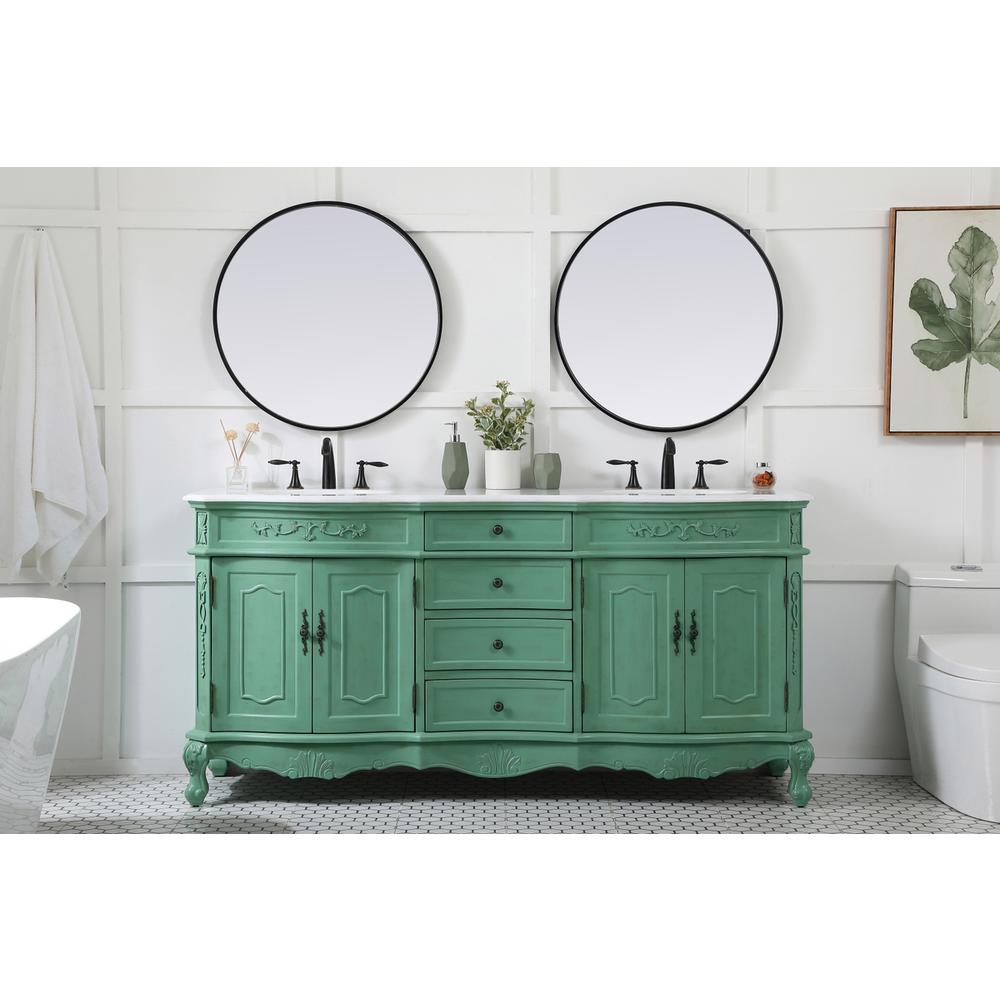 72 inch double Bathroom vanity in vintage mint. Picture 4