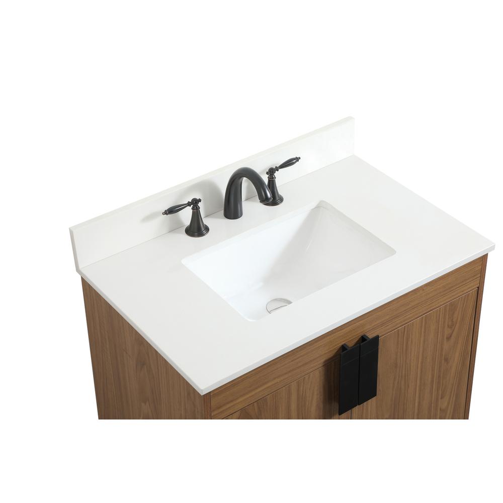 30 inch Single bathroom vanity in walnut brown with backsplash. Picture 10