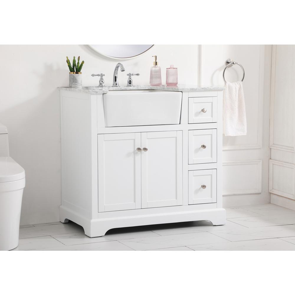 36 inch Single bathroom vanity in white. Picture 2