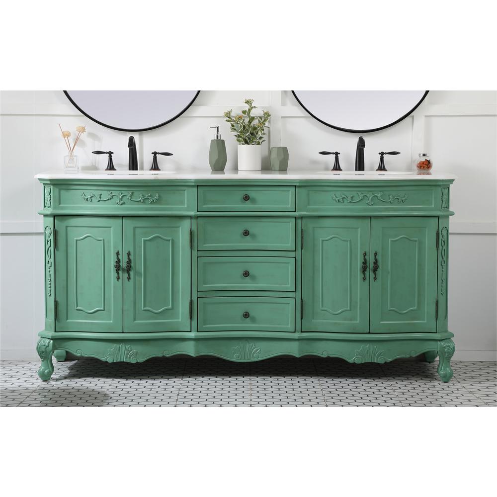 72 inch double bathroom vanity in vintage mint. Picture 14