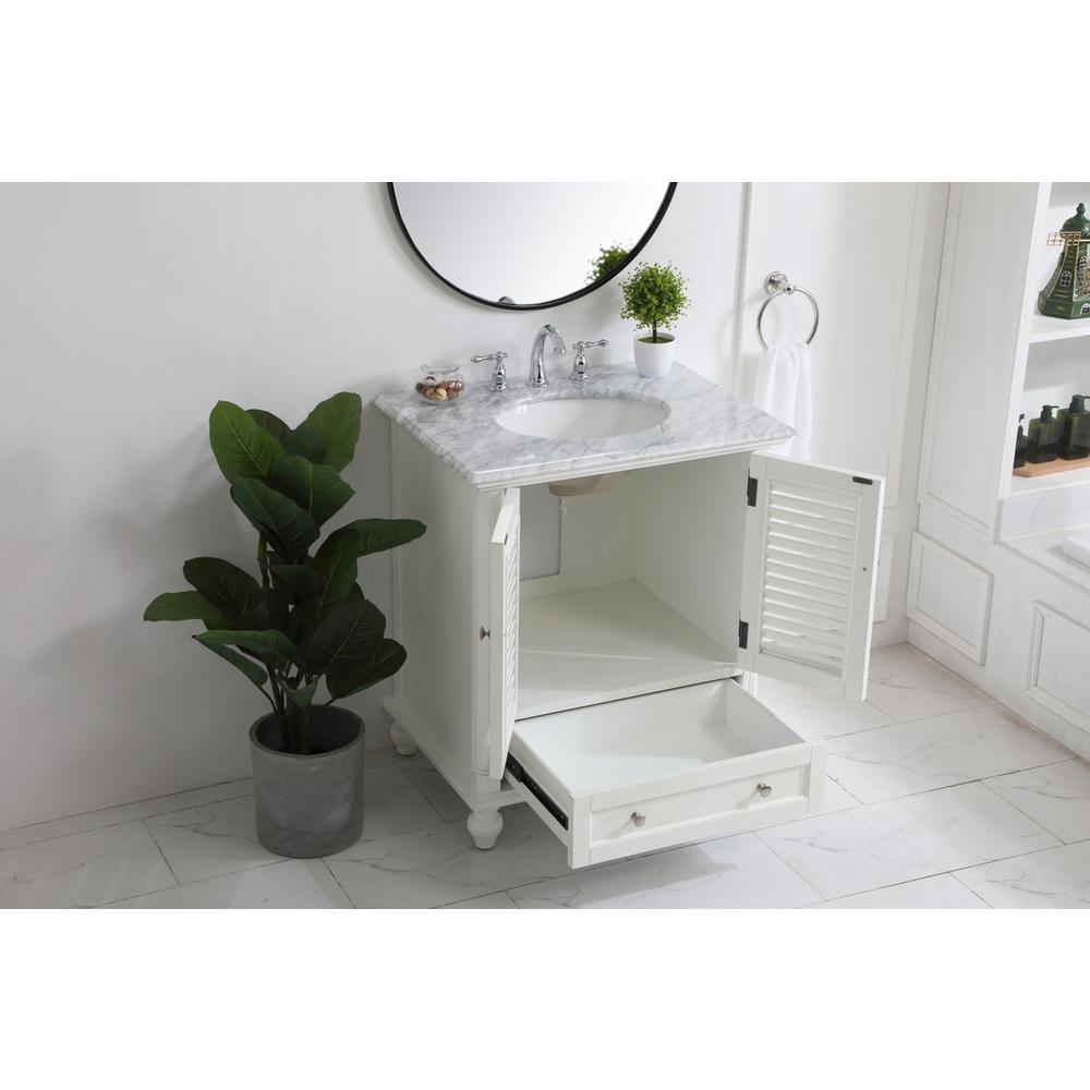 30 inch Single Bathroom Vanity in Antique White. Picture 3