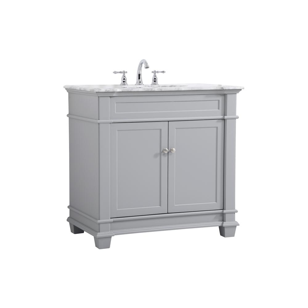 36 inch Single Bathroom Vanity set in Grey. Picture 7