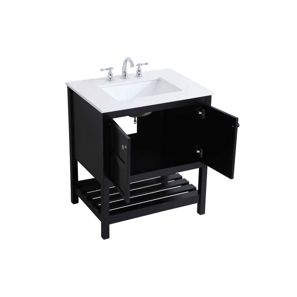 30 inch Single Bathroom Vanity in Black. Picture 8