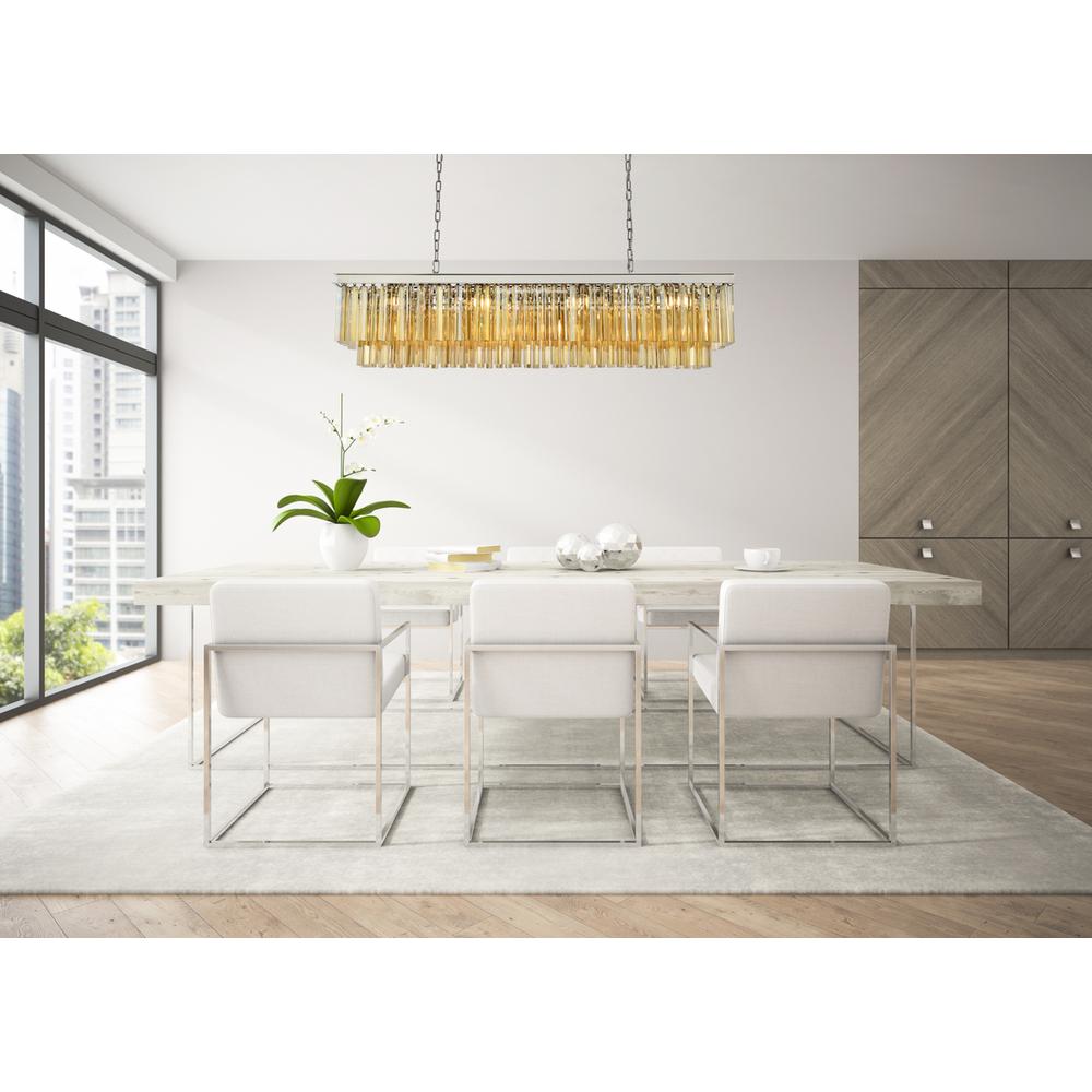 Sydney 12 light polished nickel Chandelier Golden Teak (Smoky) Royal Cut Crystal. Picture 7