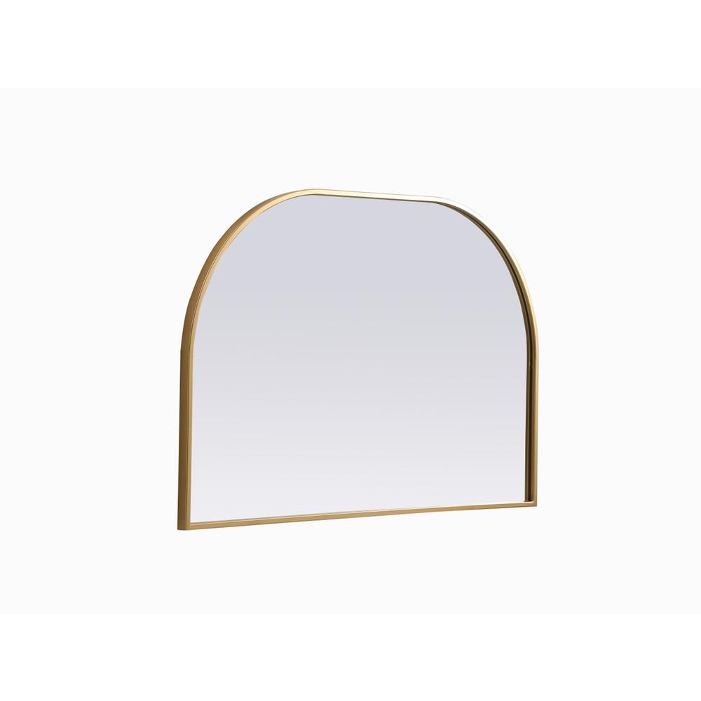 Metal Frame Arch Mirror 36x24 Inch in Brass. Picture 7