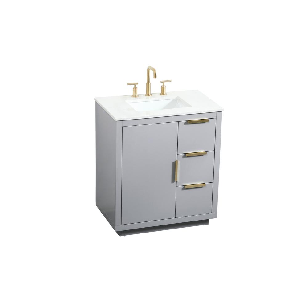 30 inch Single bathroom vanity in grey. Picture 8