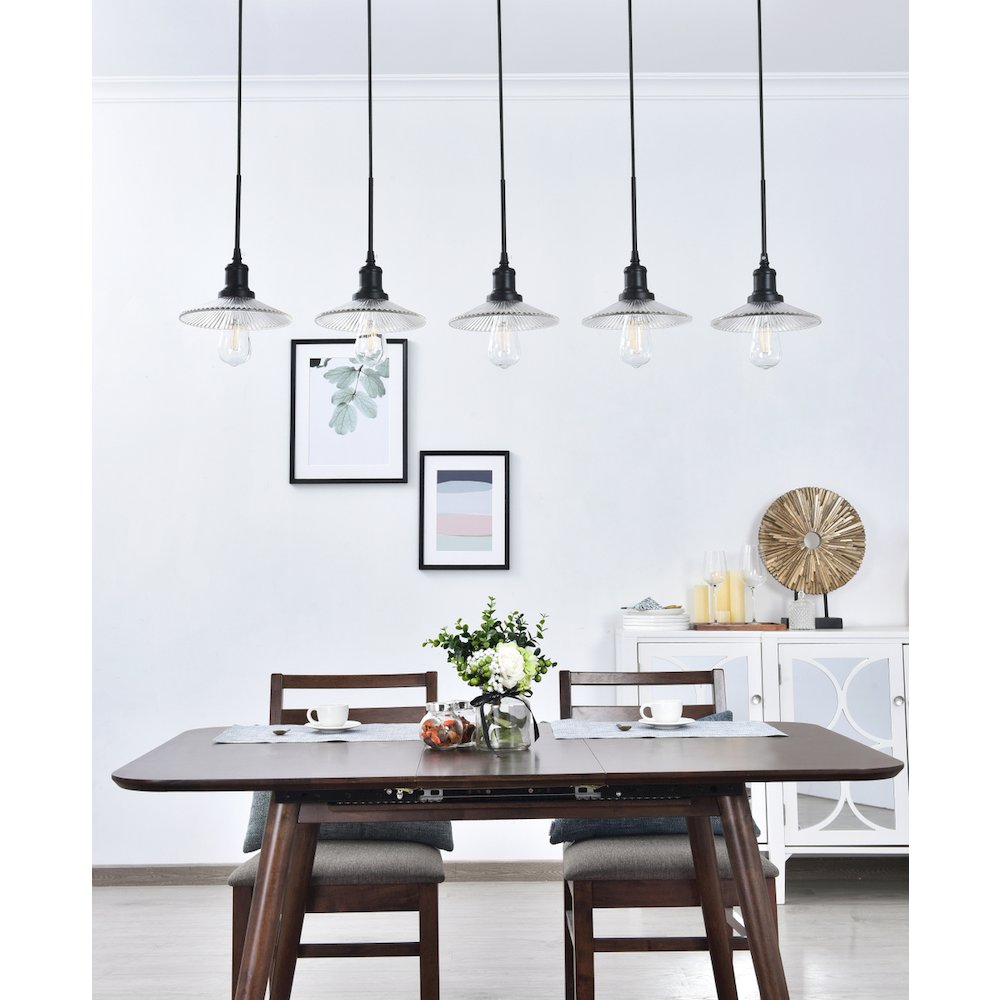 Waltz 5 Light Black Pendant. Picture 2