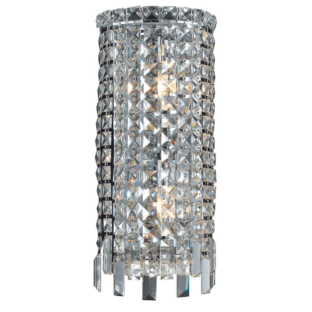 Maxime 2 Light Chrome Wall Sconce Clear Royal Cut Crystal. Picture 1