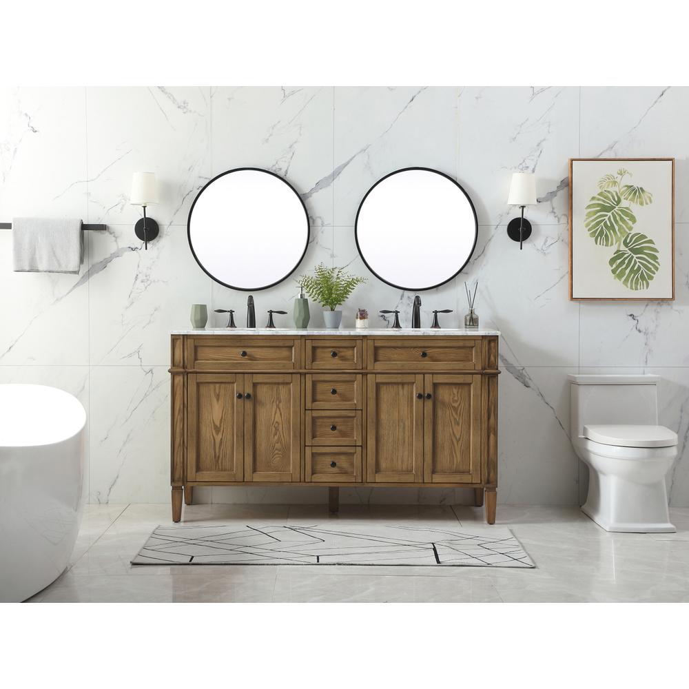 60 inch double bathroom vanity in driftwood. Picture 4
