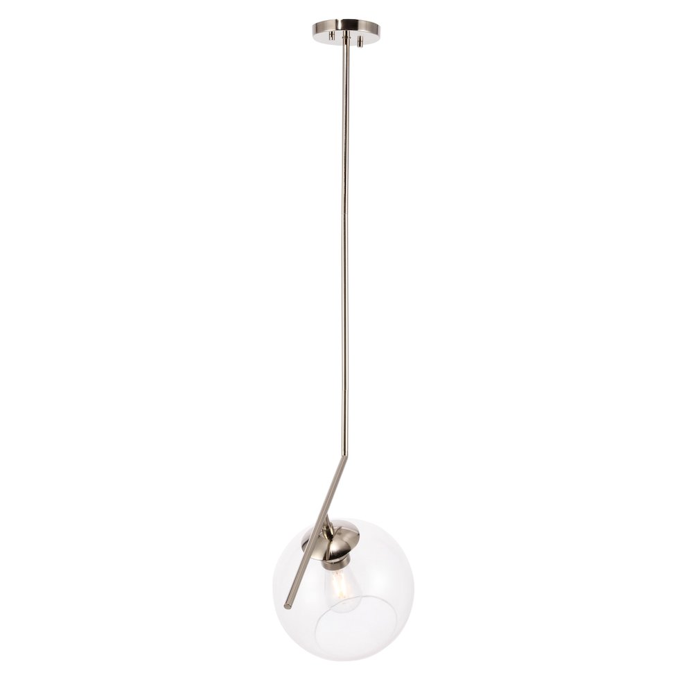Ryland 1 Light Chrome  And Clear Glass Pendant. Picture 9