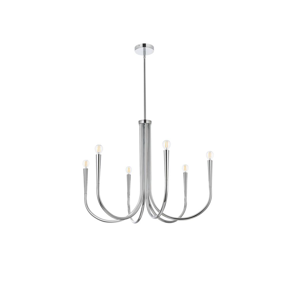 Layne 30 inch chandelier in Chrome. Picture 6