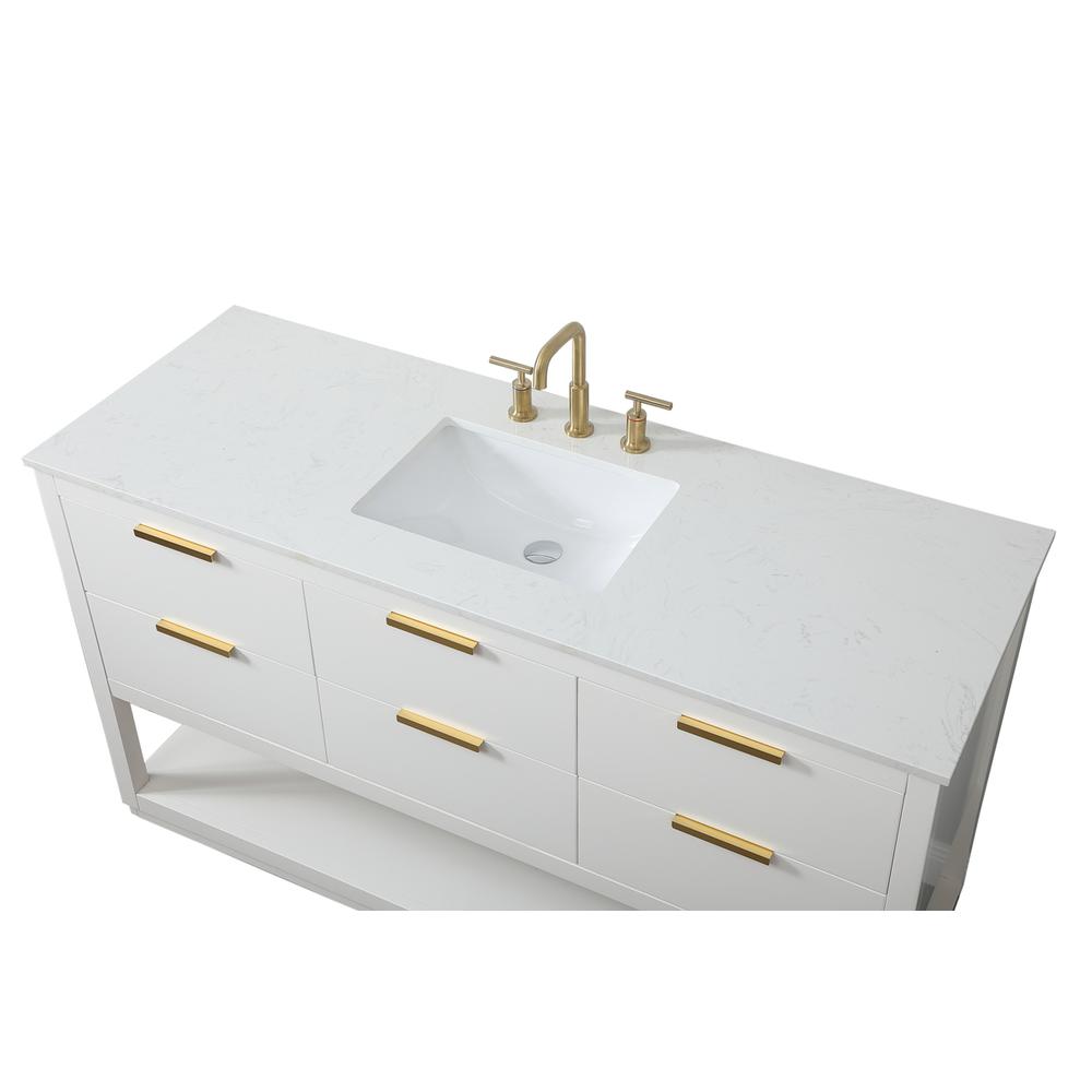 60 inch Single bathroom vanity in white. Picture 10