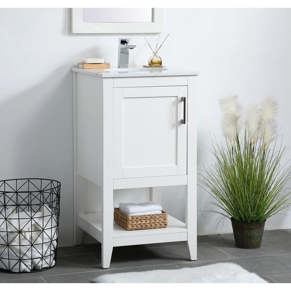 18 inch Single Bathroom Vanity in White. Picture 2