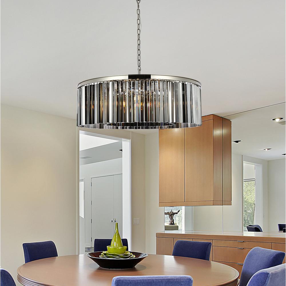 Sydney 10 light polished nickel Chandelier Silver Shade (Grey) Royal Cut Crystal. Picture 8