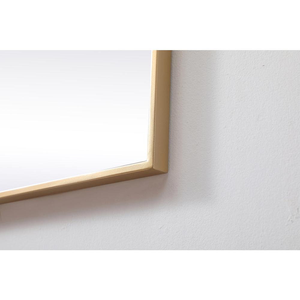 Metal Frame Square Mirror 42 inch in Brass. Picture 6