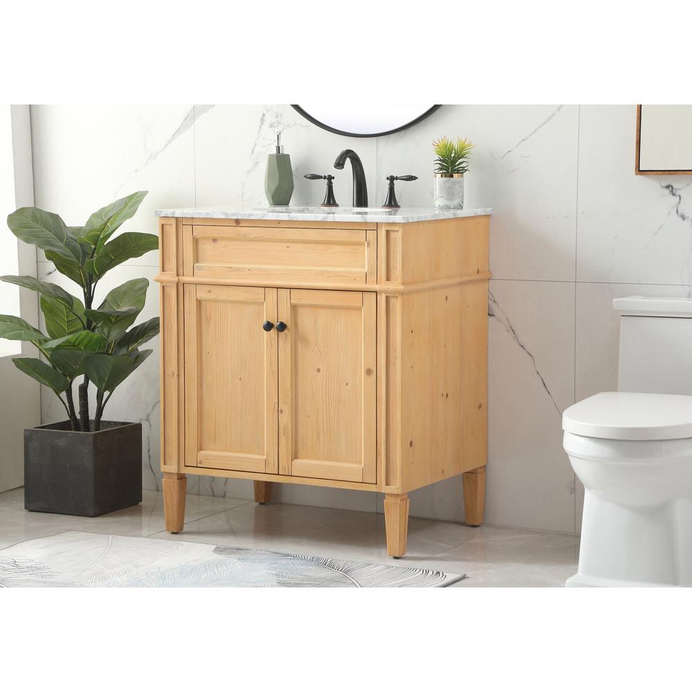 30 inch Single bathroom vanity in natural wood. Picture 2