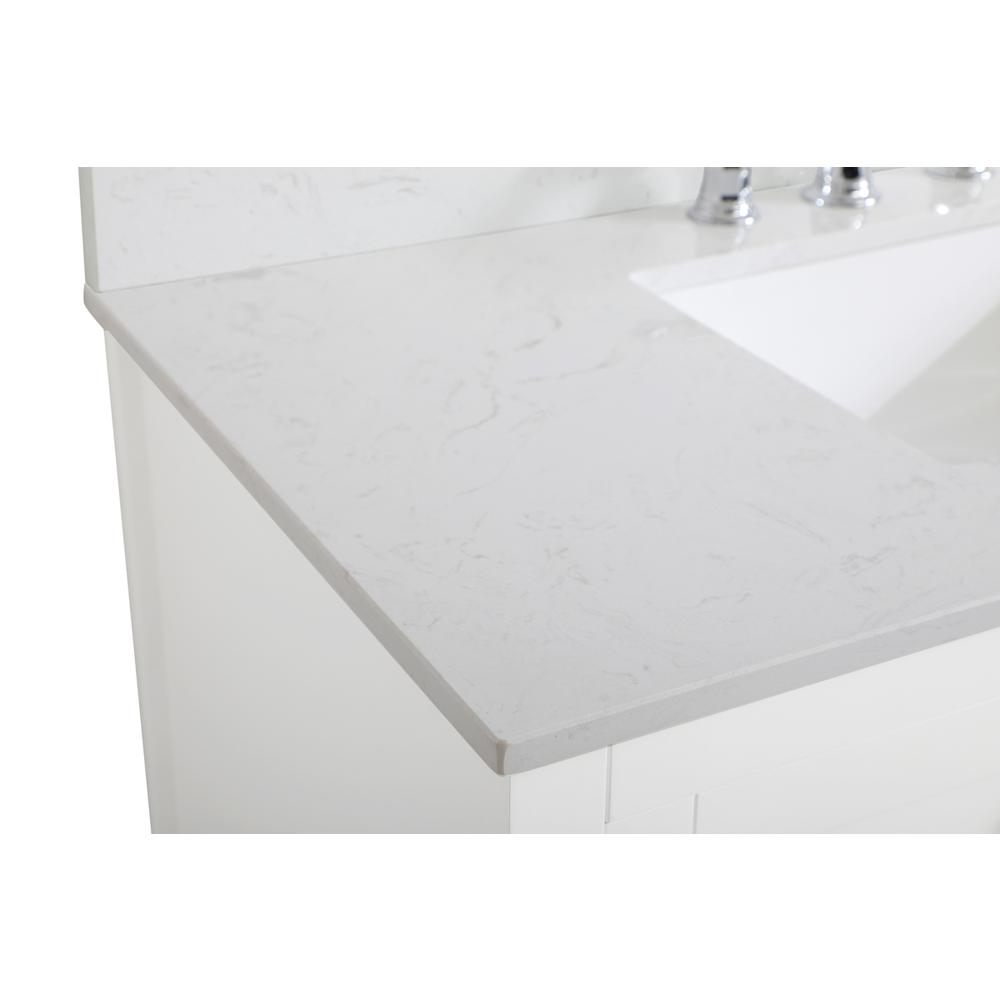 42 inch Single Bathroom Vanity in White with Backsplash. Picture 12