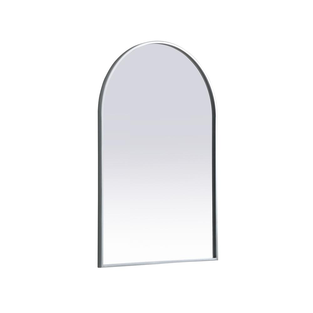 Metal Frame Arch Mirror 24x36 Inch in Silver. Picture 7