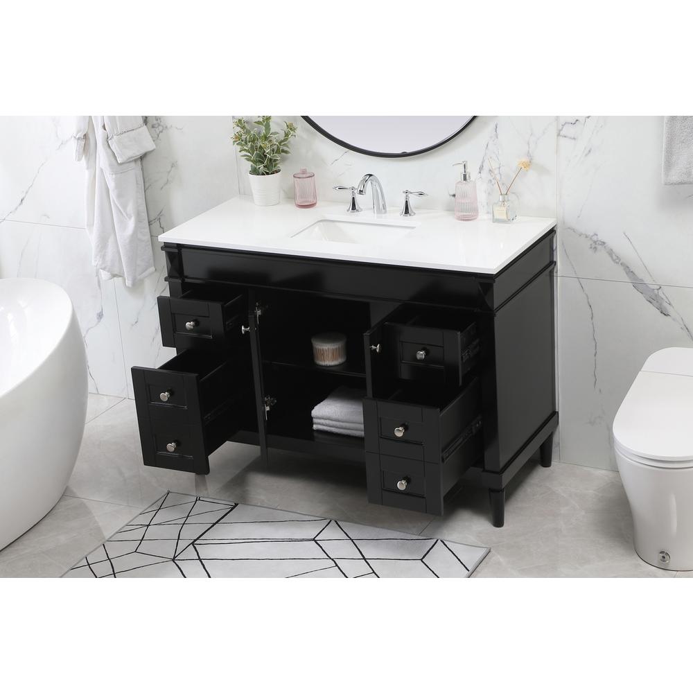 48 inch Single bathroom vanity in black. Picture 3