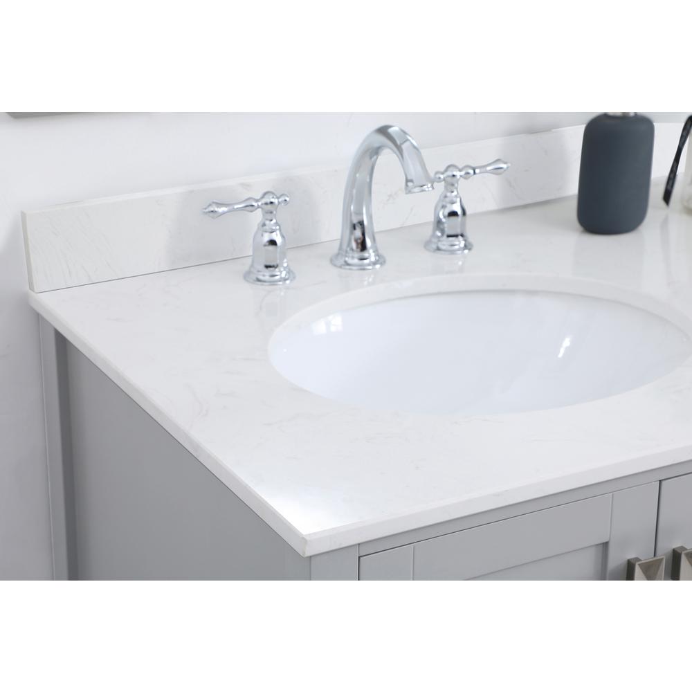 36 inch Single Bathroom Vanity in Gray with Backsplash. Picture 5