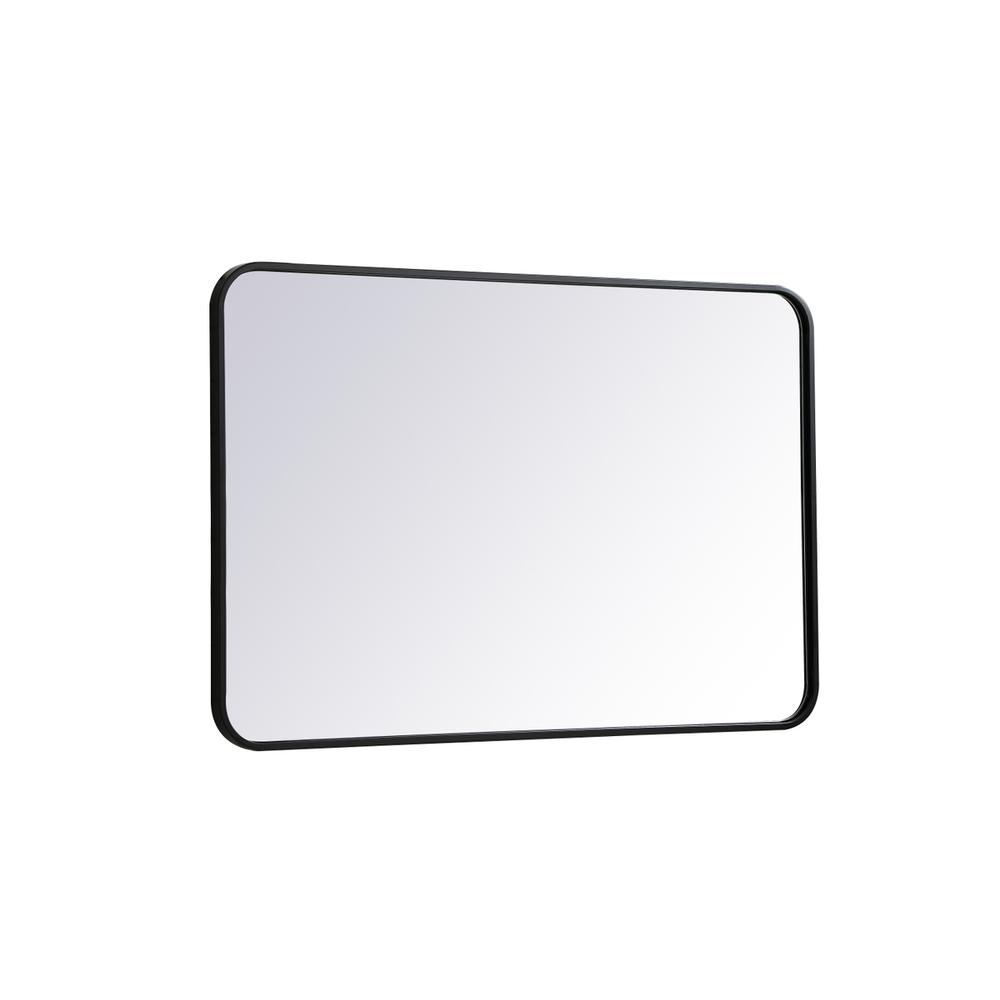 Soft corner metal rectangular mirror 24x36 inch in Black. Picture 5