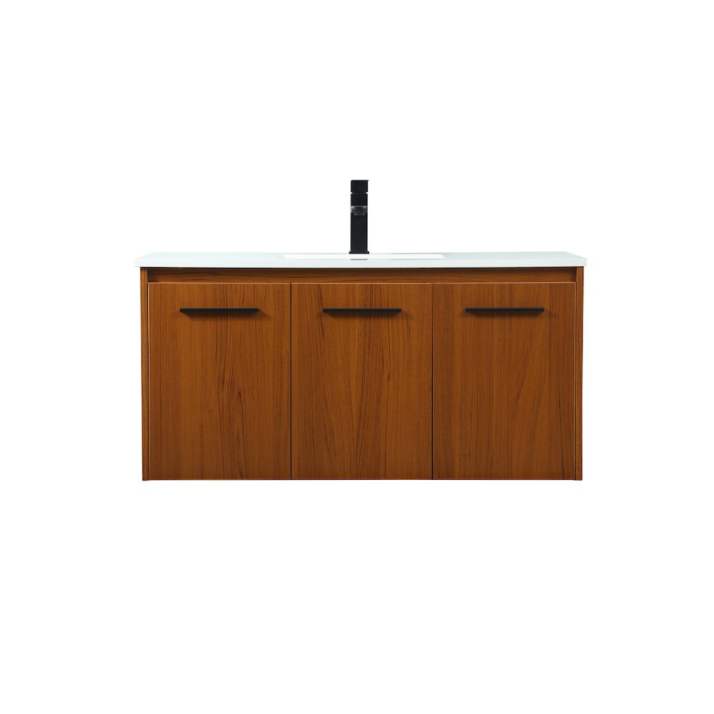 40 Inch Single Bathroom Vanity In Teak. Picture 1
