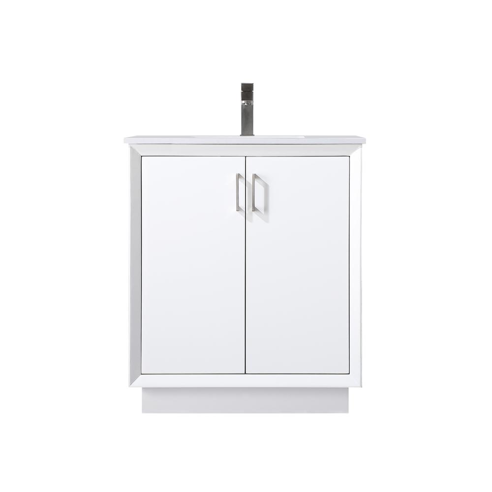 30 Inch SIngle Bathroom Vanity In White. Picture 1