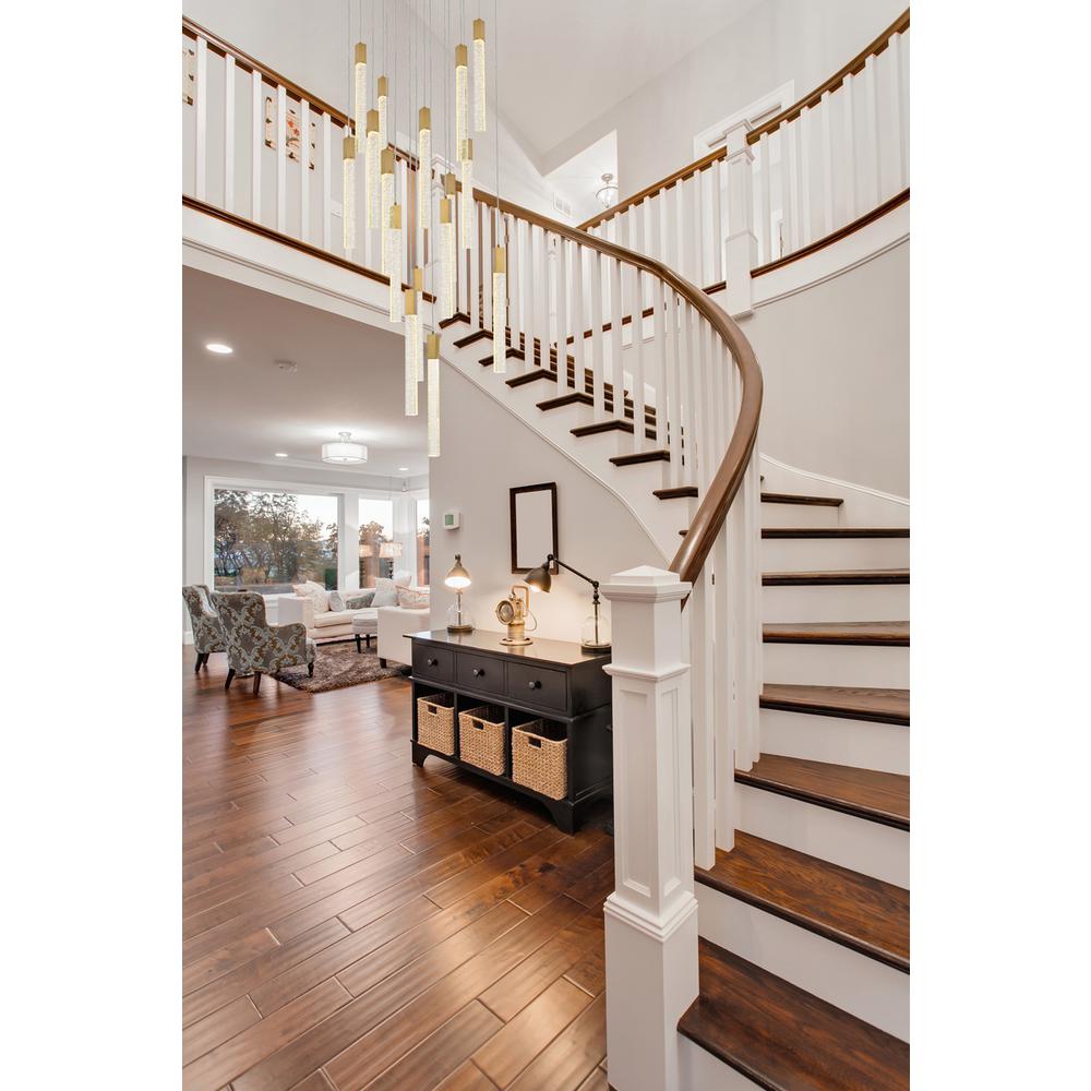 Weston 16 lights pendant in satin gold. Picture 8