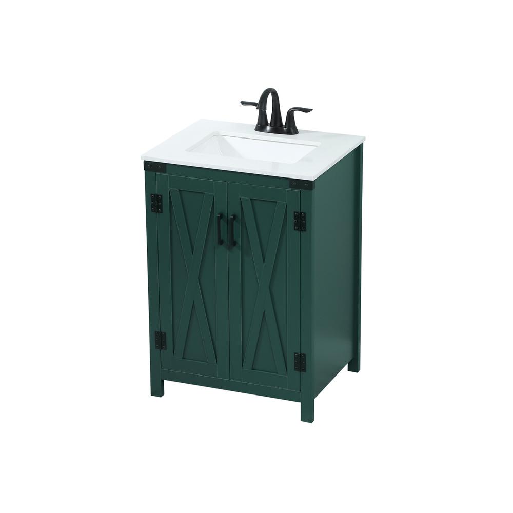 24 inch Single bathroom vanity in green. Picture 8
