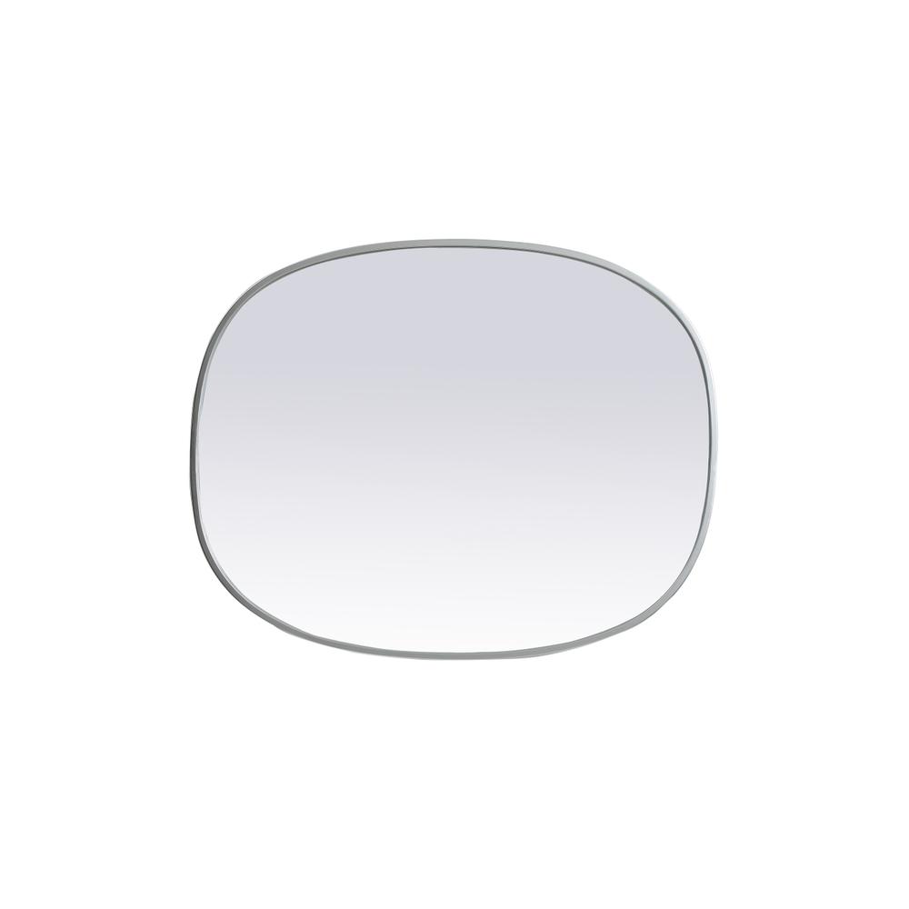 Metal Frame Oval Mirror 24x30 Inch in Silver. Picture 8