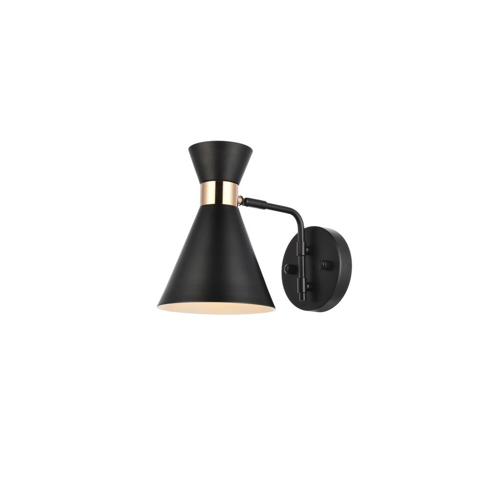 Halycon 6 inch black wall sconce. Picture 1