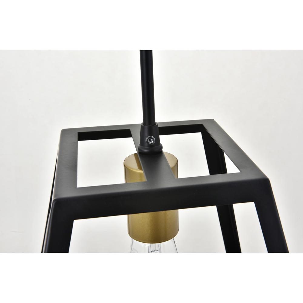 Resolute 1 light brass and black Pendant. Picture 8