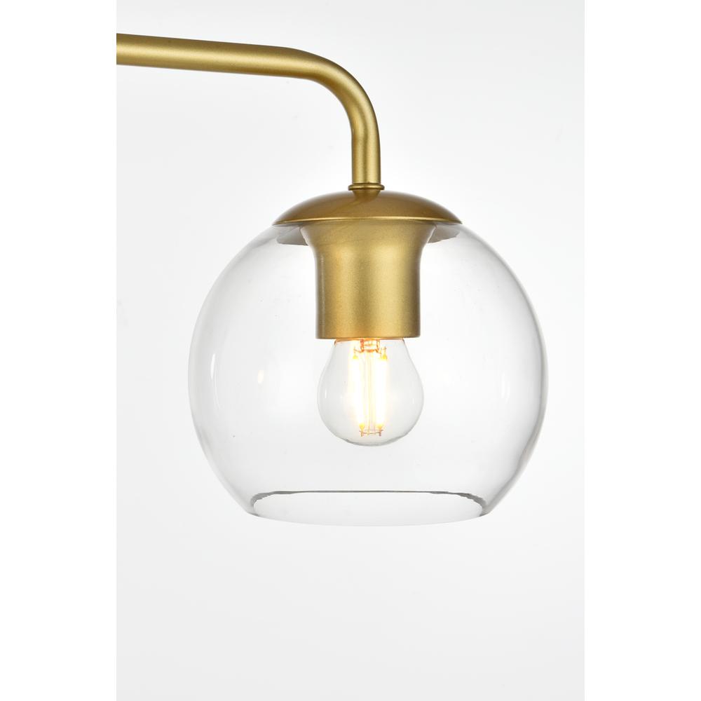 Genesis 4 light Brass and Clear Bath Sconce. Picture 5