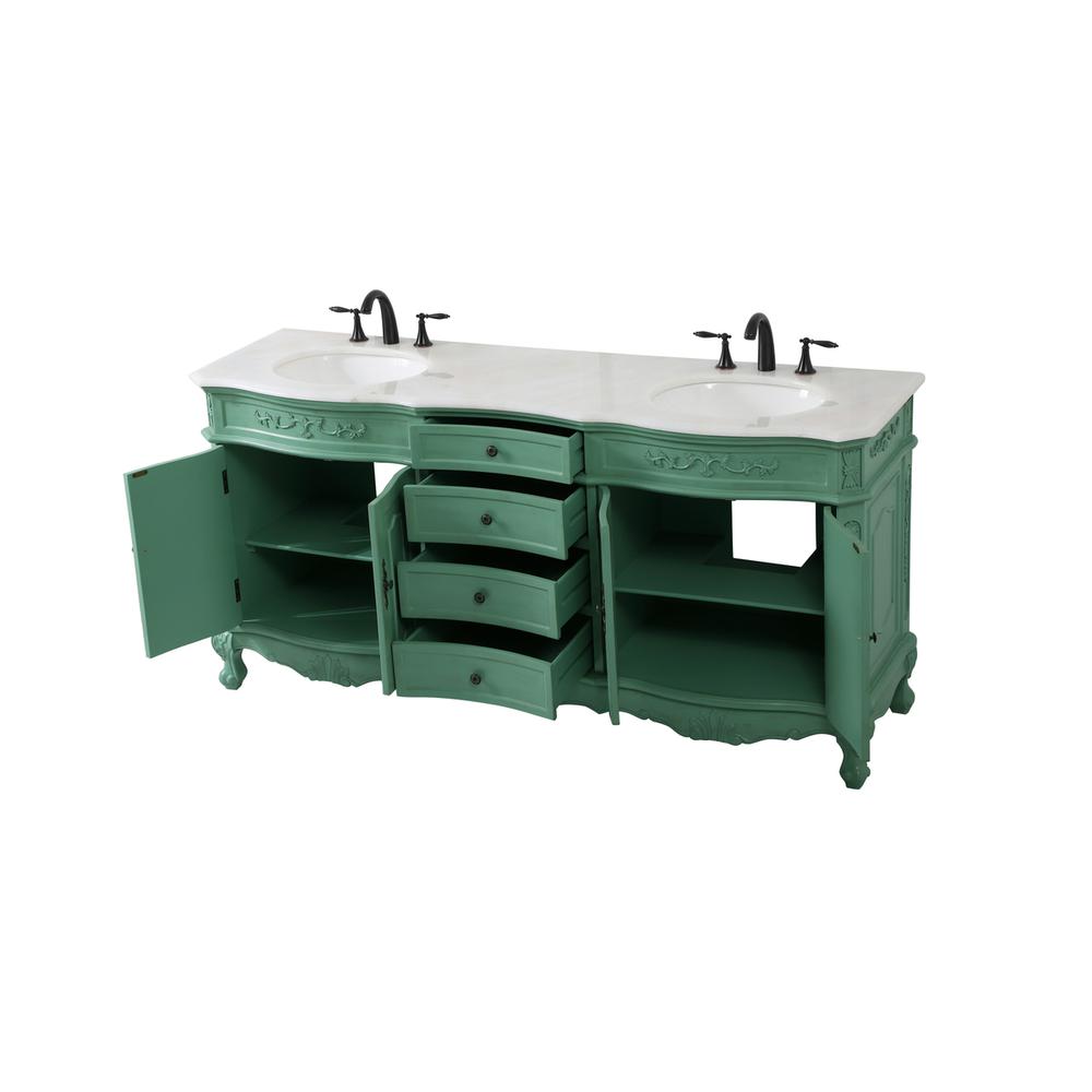 72 inch double bathroom vanity in vintage mint. Picture 9