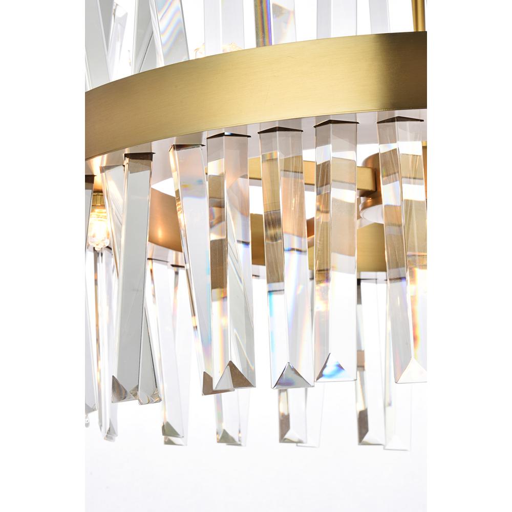 Serephina 20 inch crystal round pendant light in satin gold. Picture 4
