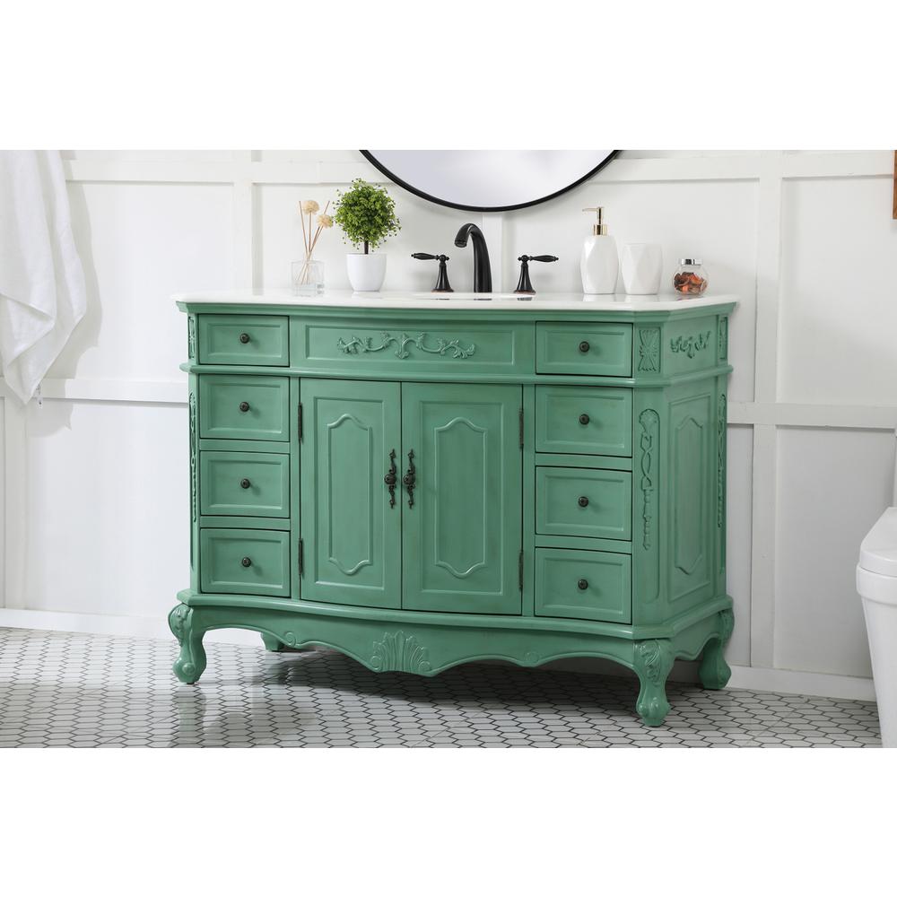 48 inch Single Bathroom vanity in vintage mint. Picture 2