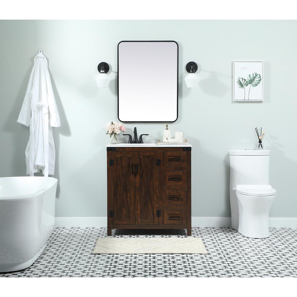 32 inch Single bathroom vanity in expresso. Picture 4