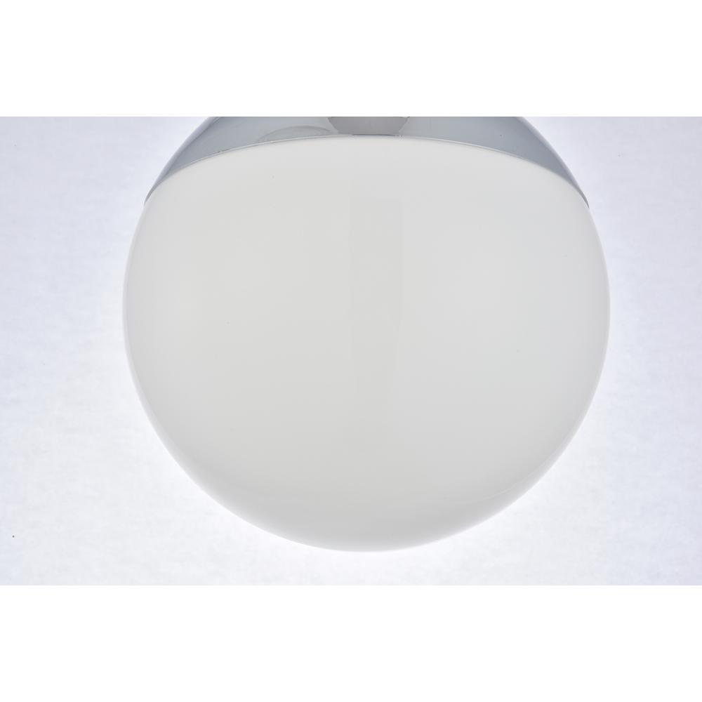 Eclipse 1 Light Chrome Pendant With Frosted White Glass. Picture 5