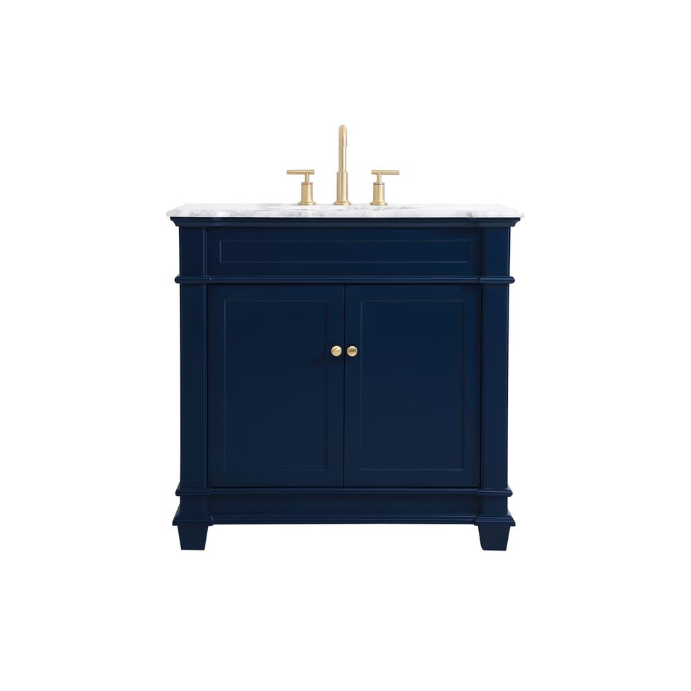 36 inch Single Bathroom Vanity set in Blue. Picture 1