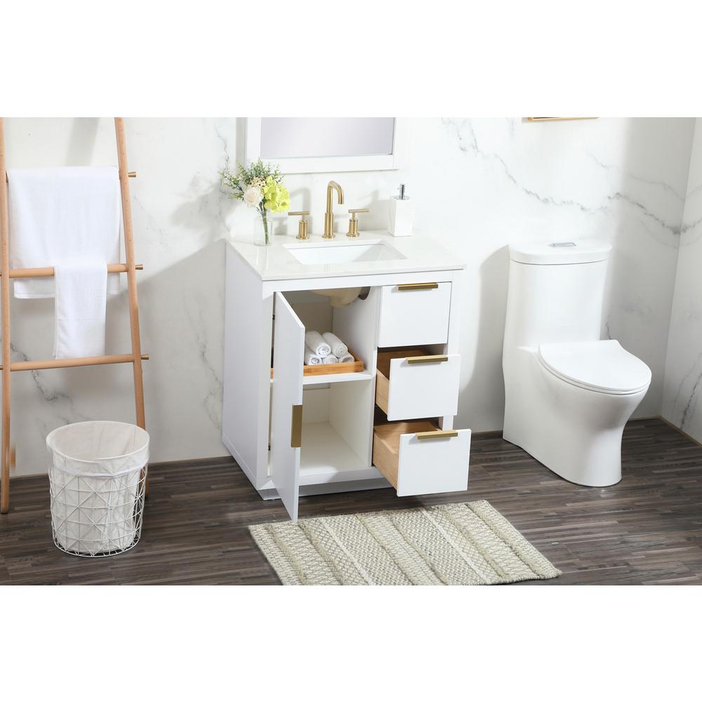 30 inch Single bathroom vanity in white. Picture 3