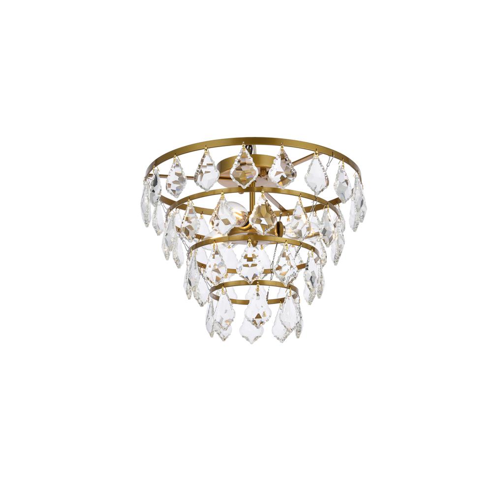 Ella 14 inch flush mount in brass. Picture 2
