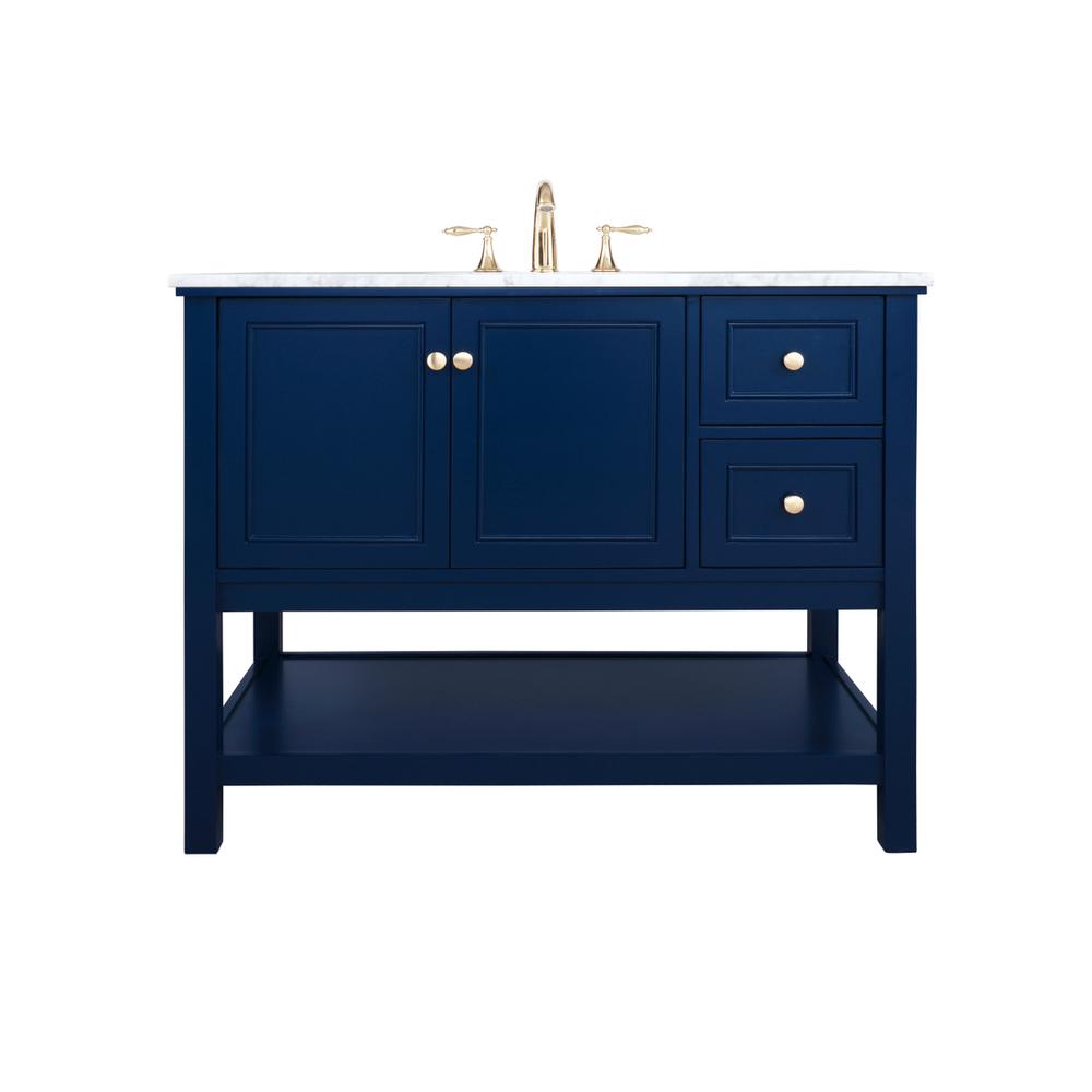 42 inch Single bathroom vanity in Blue. Picture 1