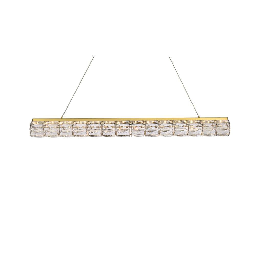 Valetta 42 inch LED linear pendant in gold. Picture 2
